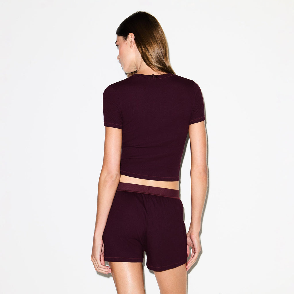 COTTON RIB T-SHIRT | CURRANT