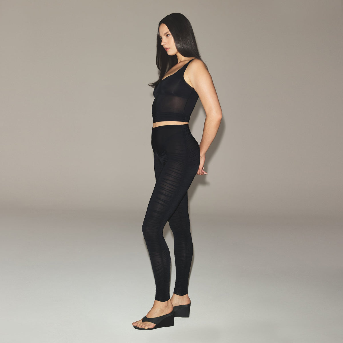 MILKY SHEER HIGH-WAISTED LEGGING | OBSIDIAN