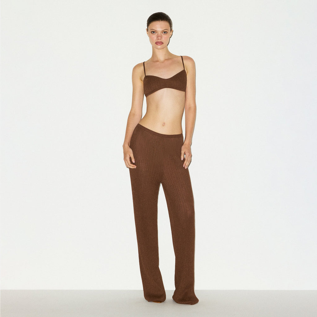 SHEER KNIT BRALETTE | BISON