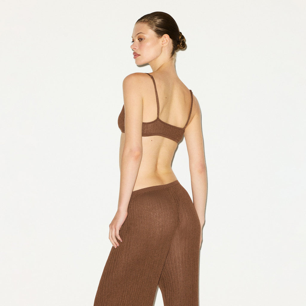 SHEER KNIT BRALETTE | BISON