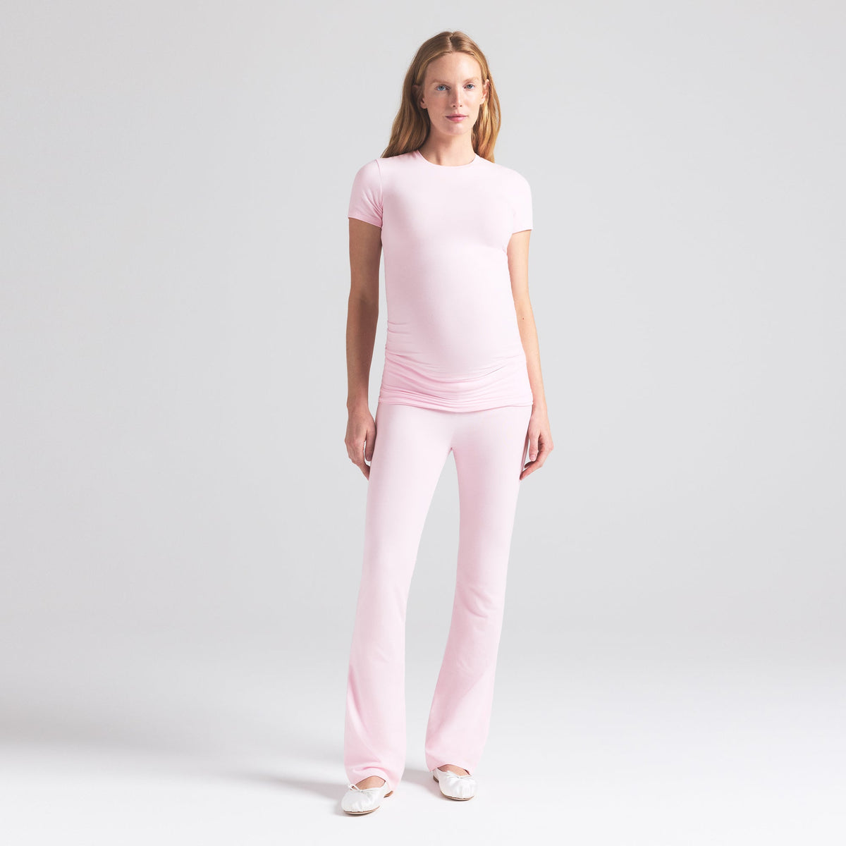 COTTON JERSEY MATERNITY FOLDOVER PANT | CHERRY BLOSSOM