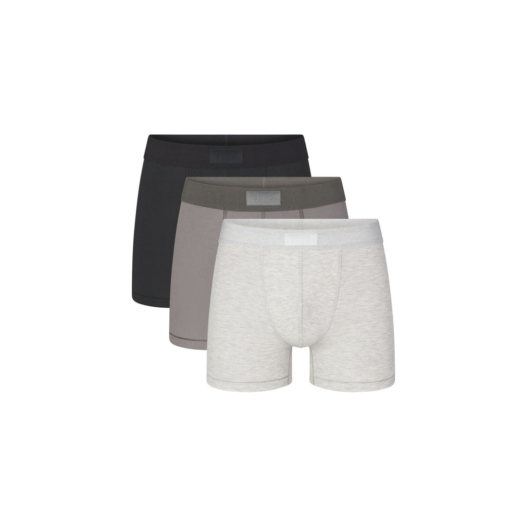 SKIMS COTTON MENS 3" BOXER BRIEF 3-PACK | HEATHER MULTI