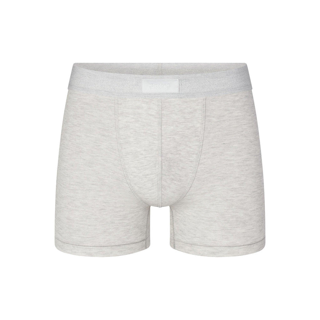 SKIMS COTTON MENS 3" BOXER BRIEF | LIGHT HEATHER GREY