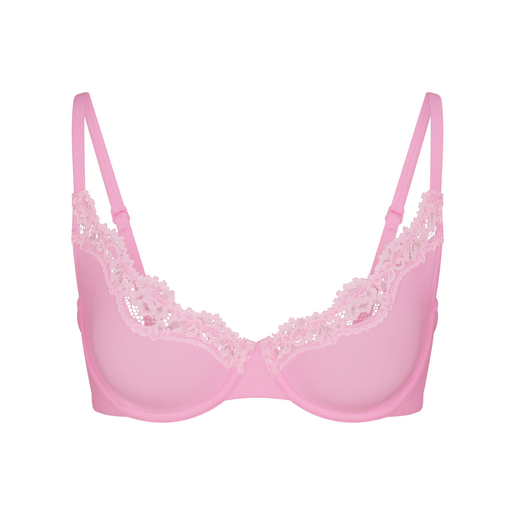 FITS EVERYBODY LACE UNLINED SCOOP BRA | BUBBLEGUM TONAL
