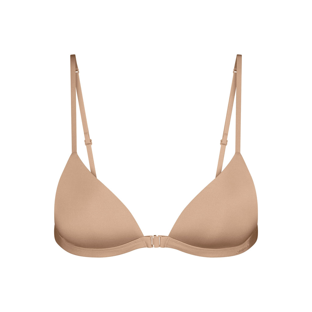 WIRELESS FORM TRIANGLE FRONT CLOSE SUPER PUSH-UP BRA | CLAY