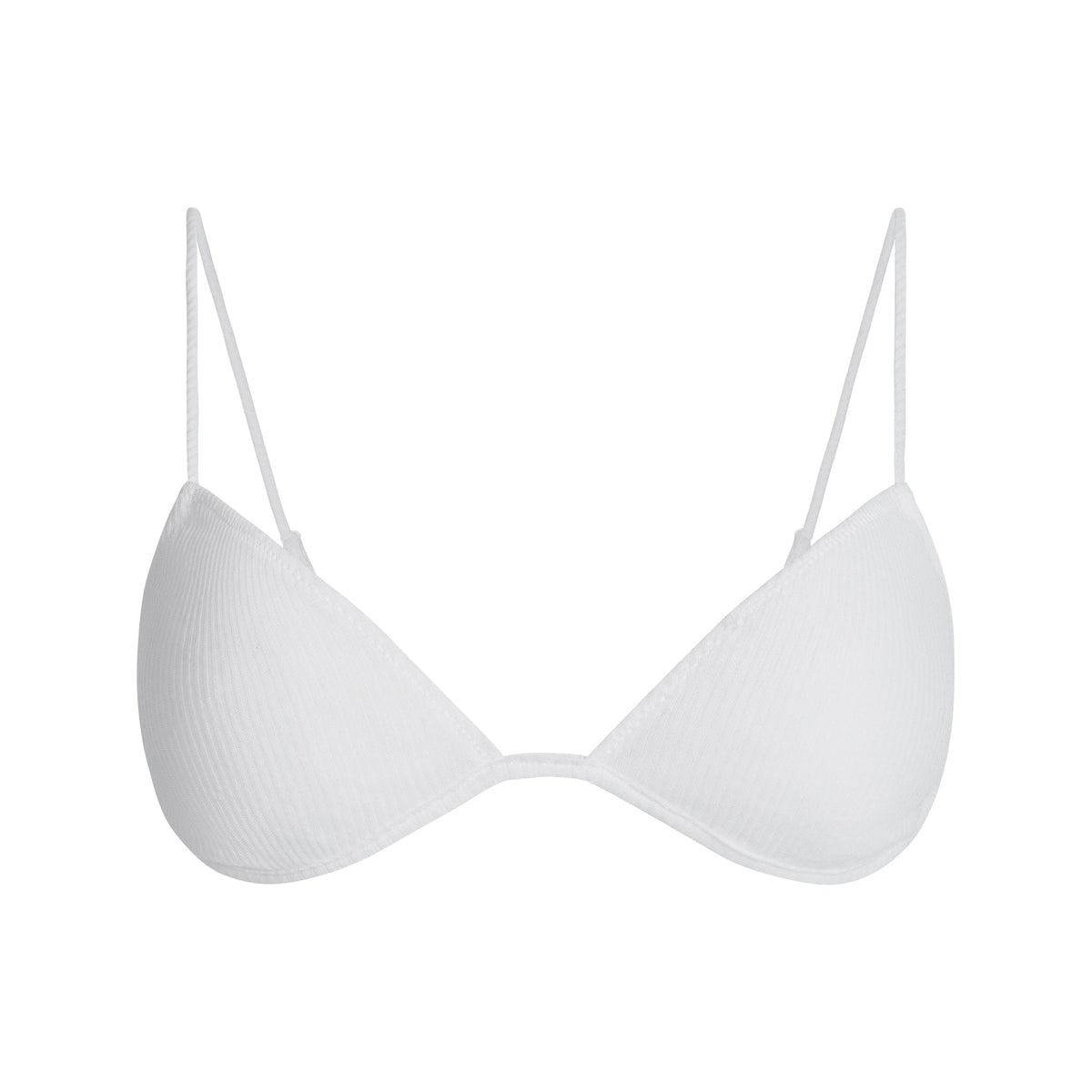SHEER RIB SKIMPY TRIANGLE BRALETTE | SNOW