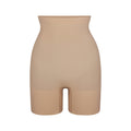 SHEER SEAMLESS HIGH-WAISTED MID THIGH SHORT | CLAY