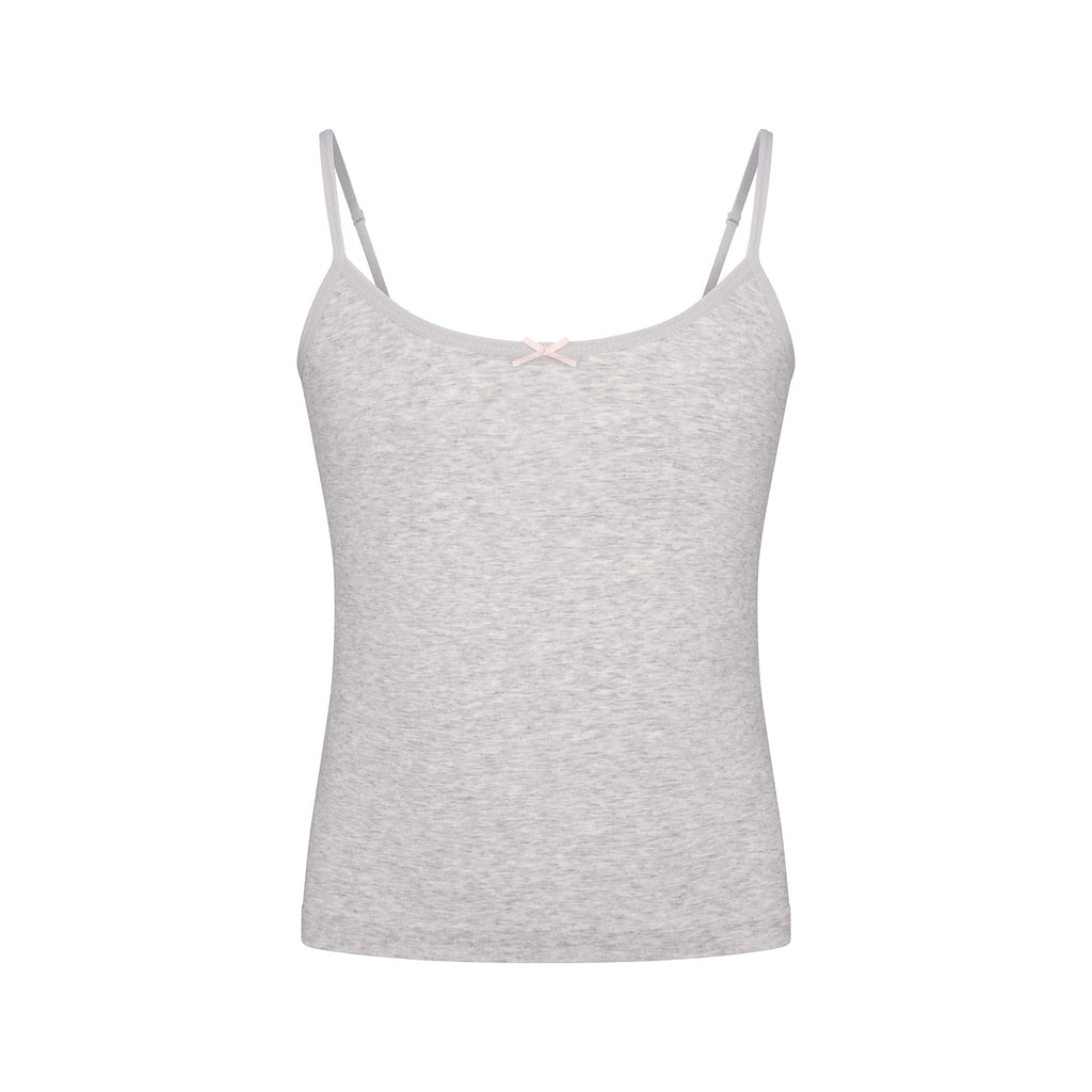 COTTON SEAMLESS JUNIORS CAMI 2-PACK | LIGHT HEATHER GREY AND SOOT