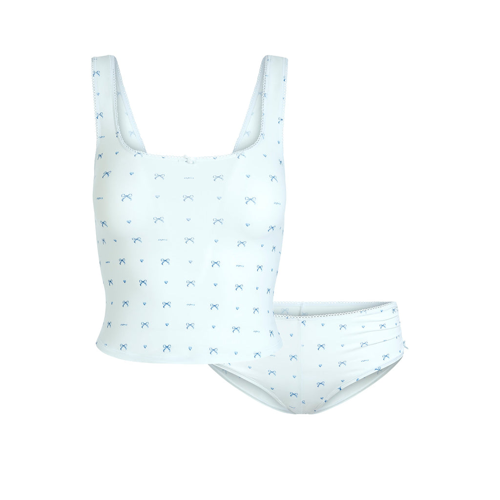 FITS EVERYBODY PICOT TANK AND HIPSTER SET | CLOUD BOW PRINT
