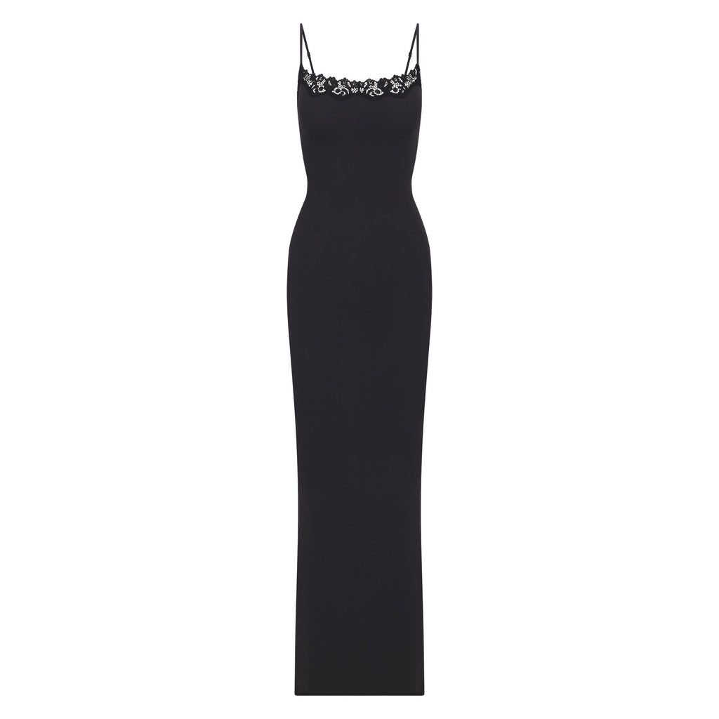 FITS EVERYBODY LACE LONG SLIP DRESS | ONYX