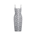 CLING MATTE MIDI DRESS | CHROME SNAKESKIN PRINT