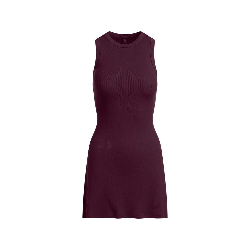 COTTON RIB TANK DRESS | CURRANT