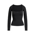 COTTON JERSEY SCOOP NECK LONG SLEEVE TOP | SOOT
