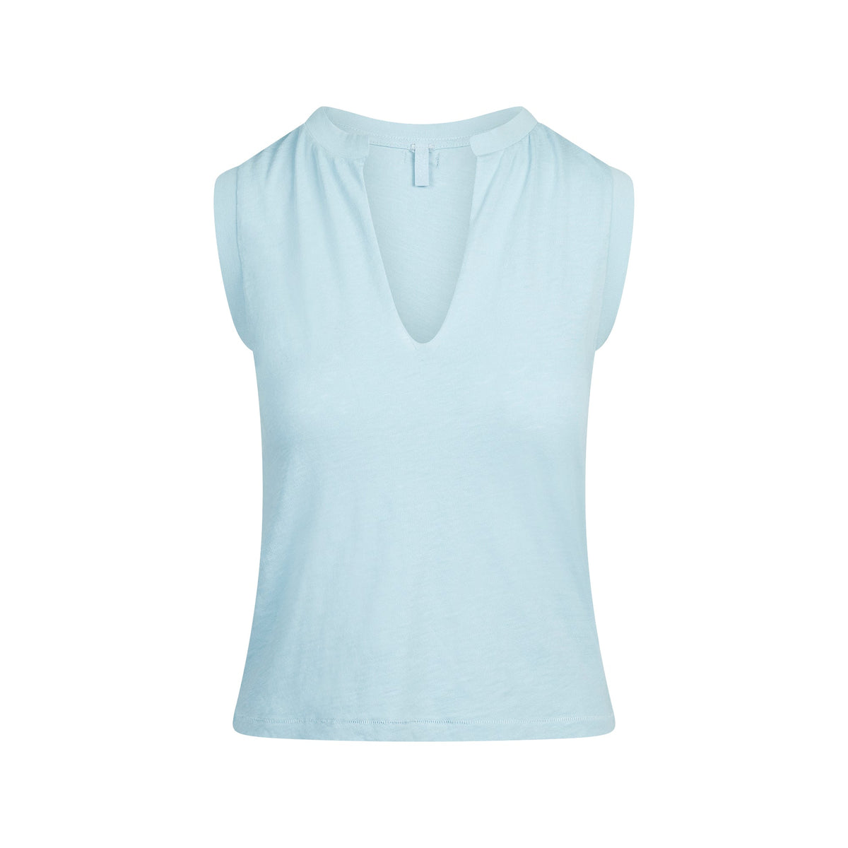 WORN IN JERSEY SPLIT NECK MUSCLE TANK | DENIM