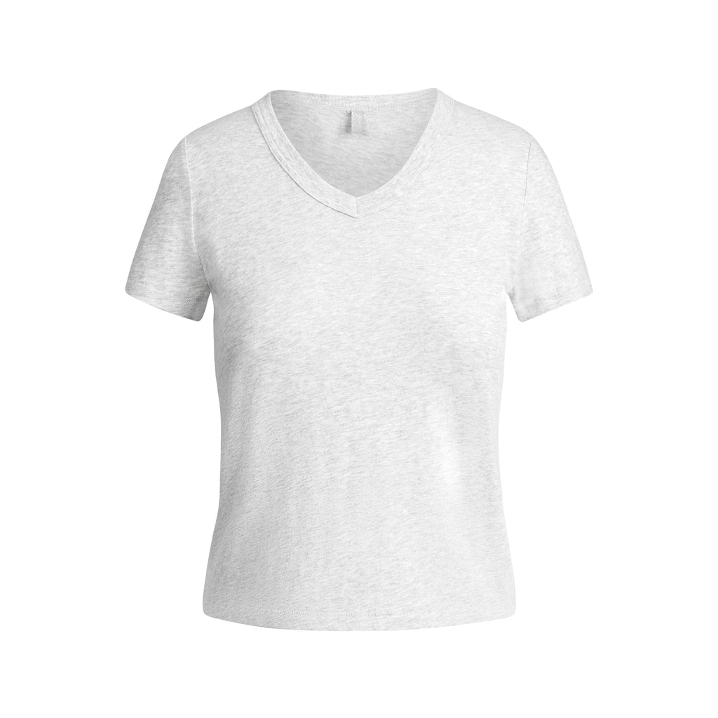 WORN IN JERSEY BABY V NECK TEE | LIGHT HEATHER GREY