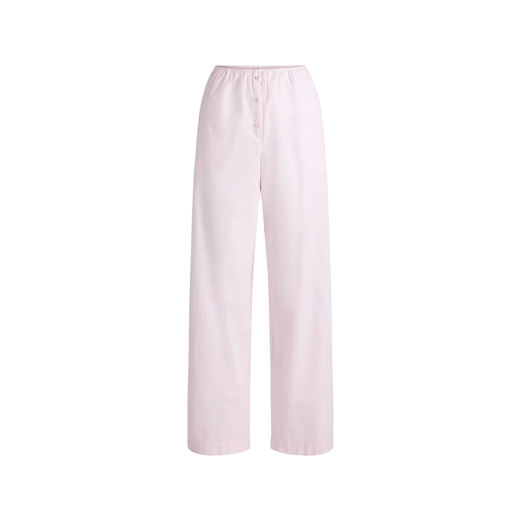 COTTON POPLIN OVERSIZED SLEEP SET | CHERRY BLOSSOM STRIPE