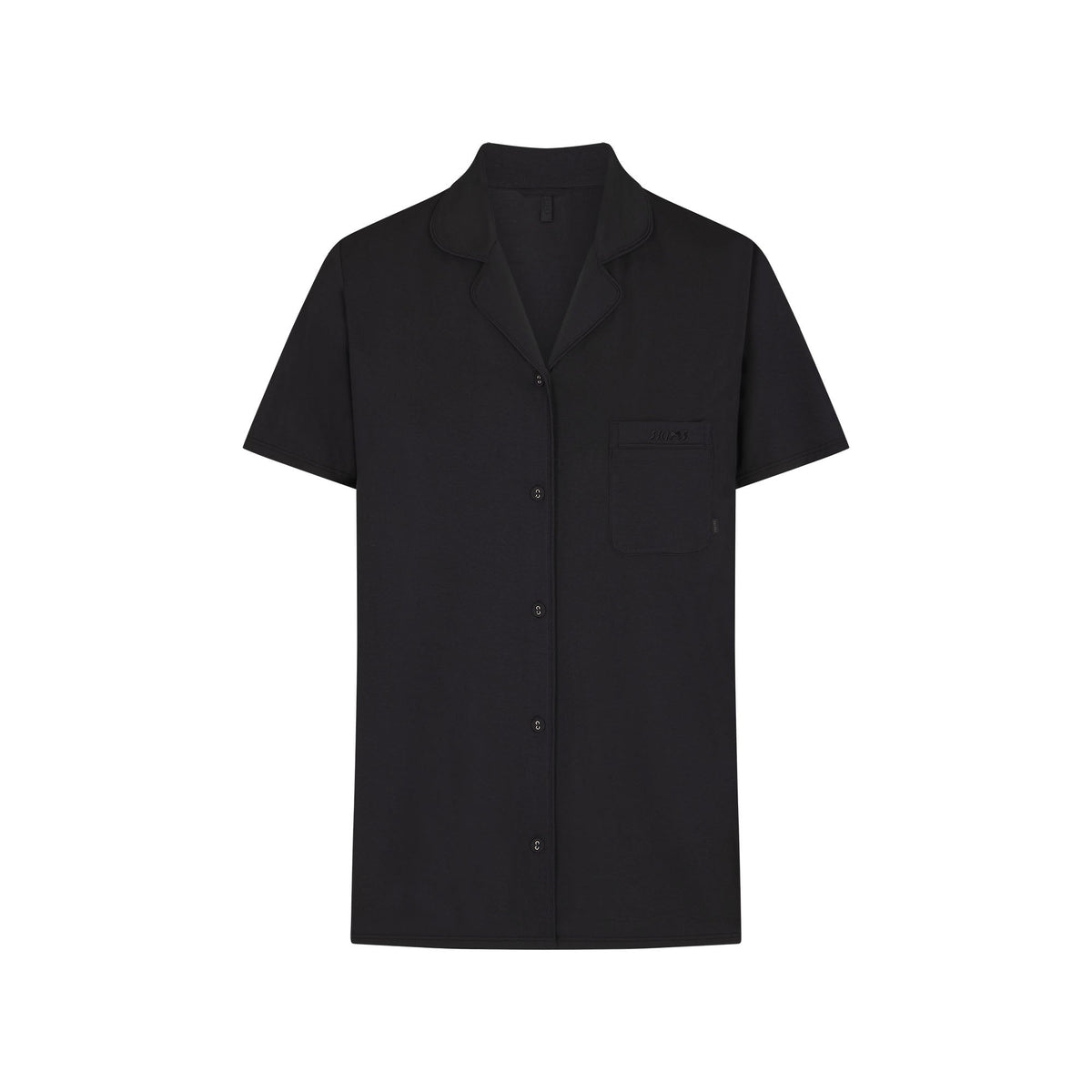 SKIMS SLEEP SHORT SLEEVE BUTTON UP SET | ONYX