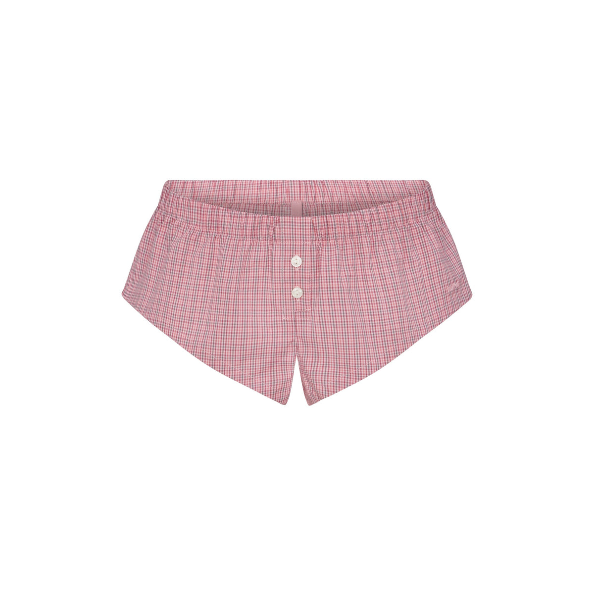COTTON POPLIN MICRO SHORT SLEEP SET | BERRY CHECK