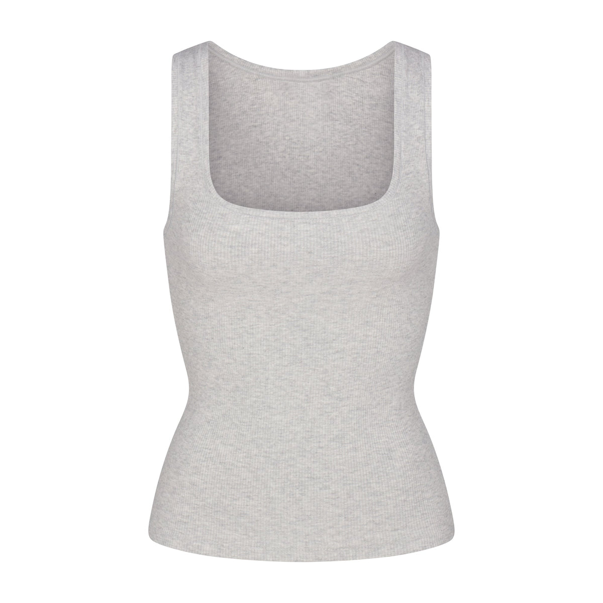 COTTON RIB LONG TANK | LIGHT HEATHER GREY