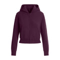 COTTON JERSEY ZIP UP HOODIE | CURRANT