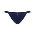 LIGHTWEIGHT COTTON LOGO PICOT STRING BIKINI | NAVY TONAL