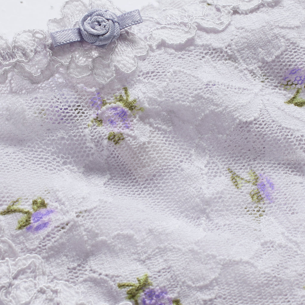 STRETCH LACE DIPPED THONG | WIND ROSEBUD PRINT