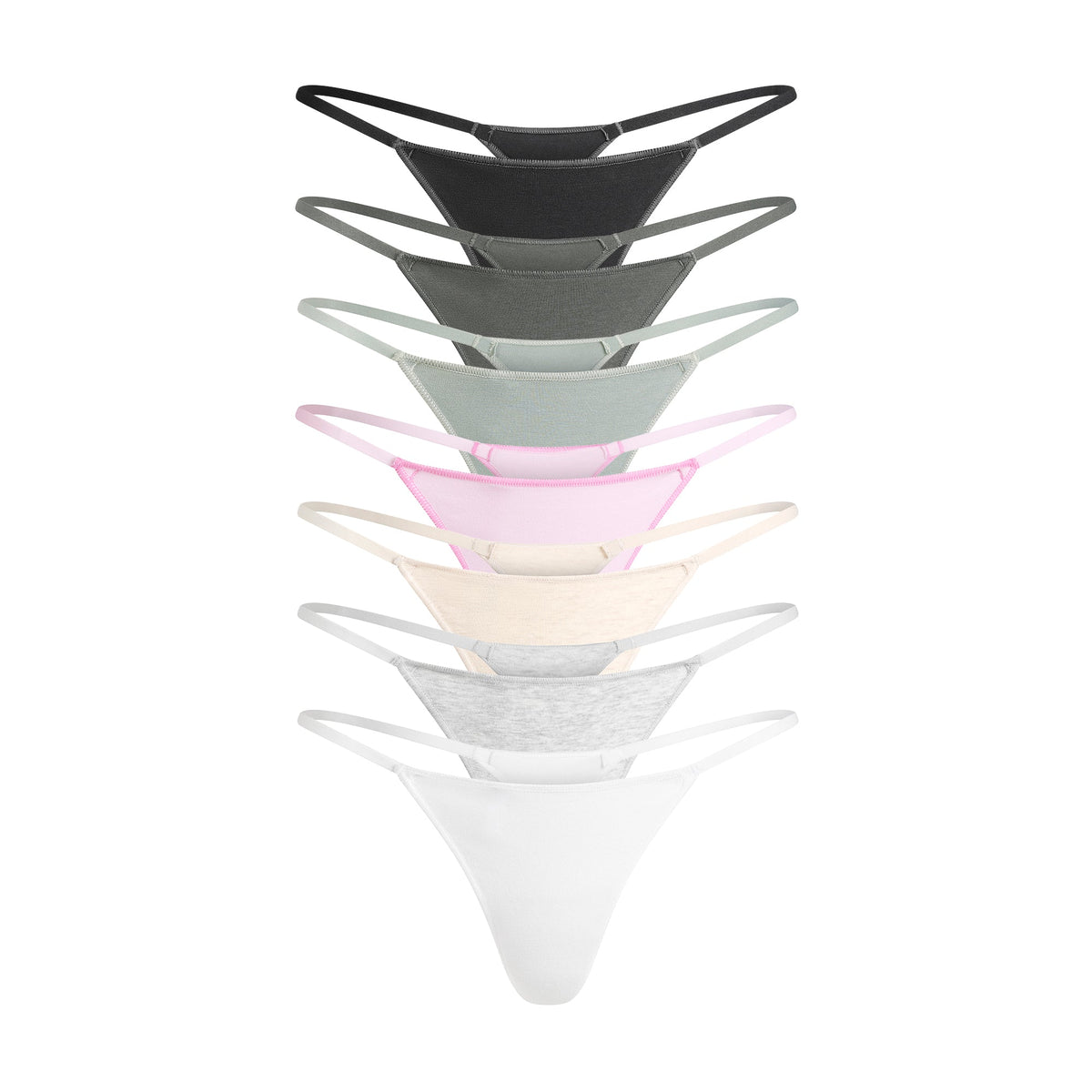 LIGHTWEIGHT COTTON STRING THONG 7-PACK | SNOW MINERAL MULTI