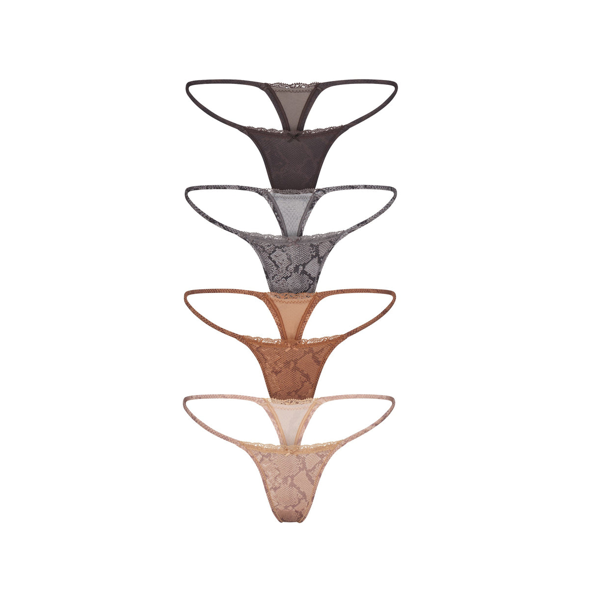 FITS EVERYBODY LACE STRING THONG 4-PACK | JASPER SNAKE MULTI