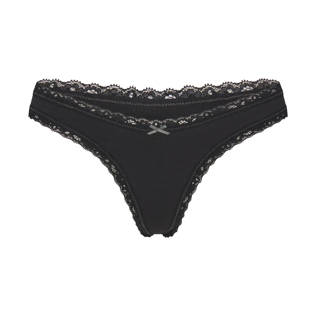 LIGHTWEIGHT COTTON LACE THONG | SOOT