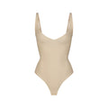 SKIMS BODY CORE SCULPT PLUNGE THONG BODYSUIT | SAND
