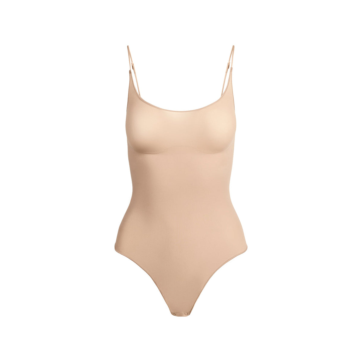 SHEER SEAMLESS THONG BODYSUIT | CLAY