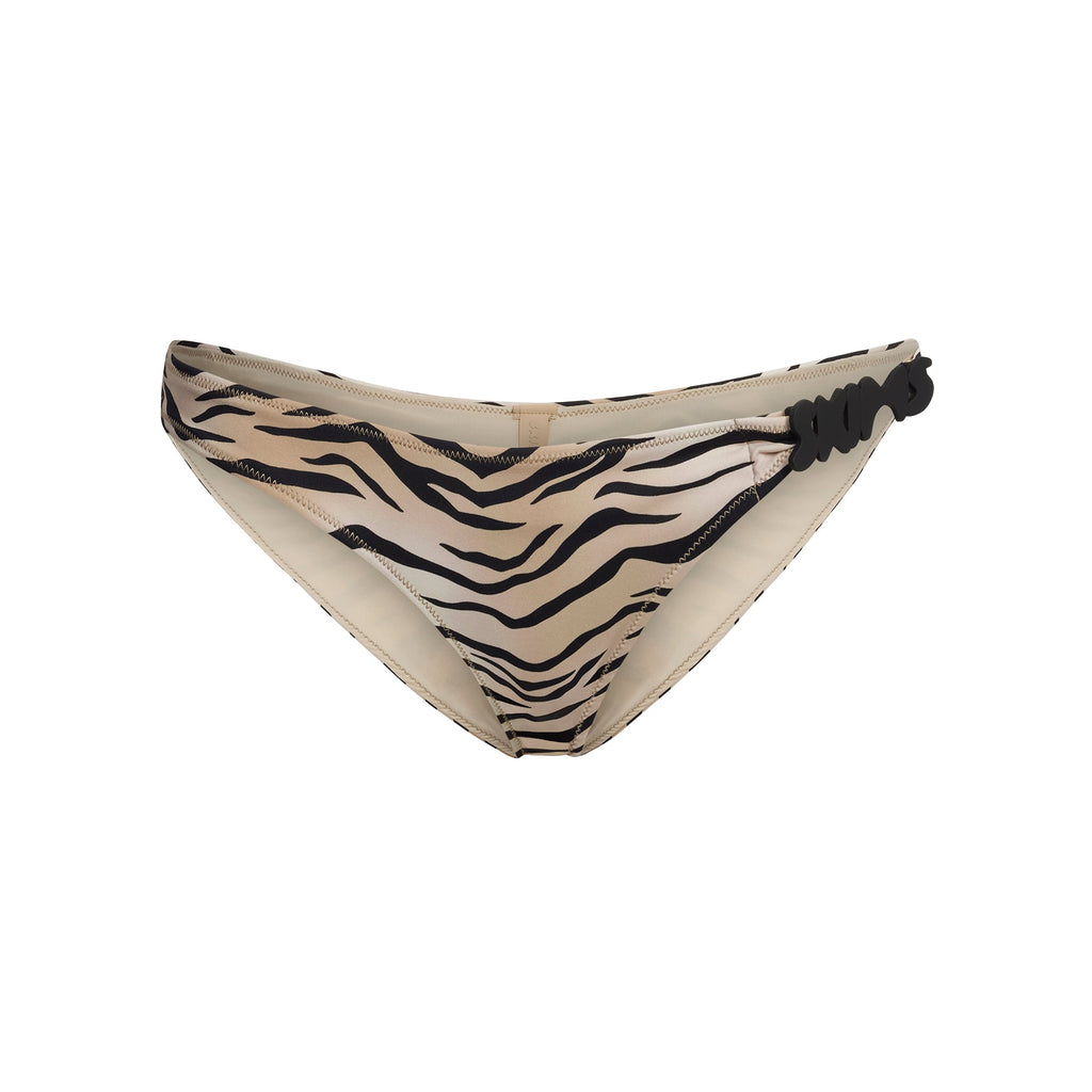 SIGNATURE SWIM LOGO BIKINI BOTTOM | CHAMPAGNE TIGER PRINT