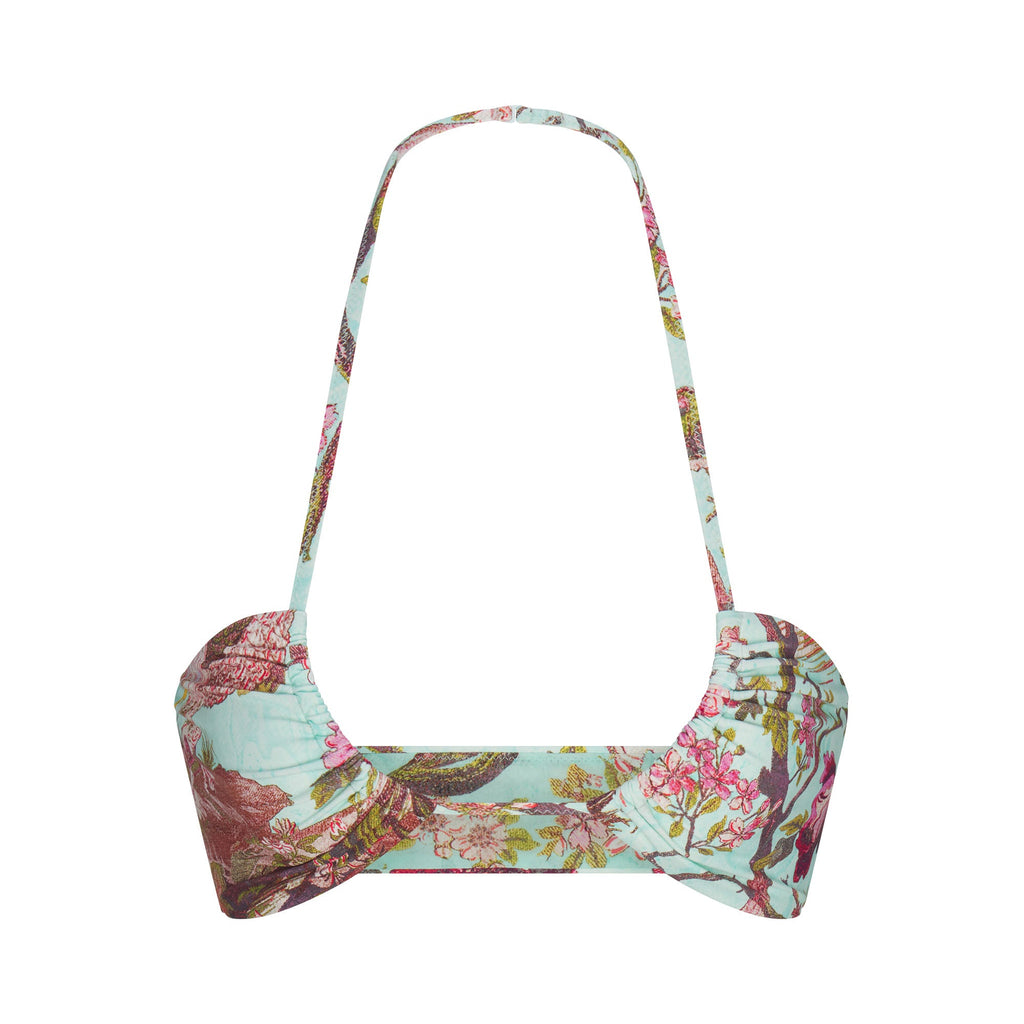 ROBERTO CAVALLI X SKIMS HALTER BIKINI TOP | FAGIANELLA PRINT