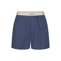 COTTON POPLIN MENS LOGO BAND BOXER | NAVY CHECK