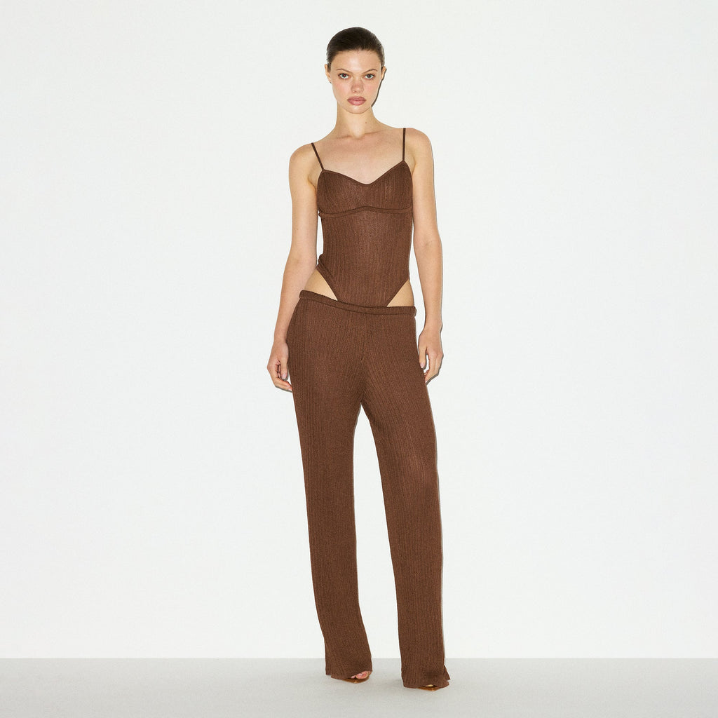 SHEER KNIT CAMI BODYSUIT | BISON