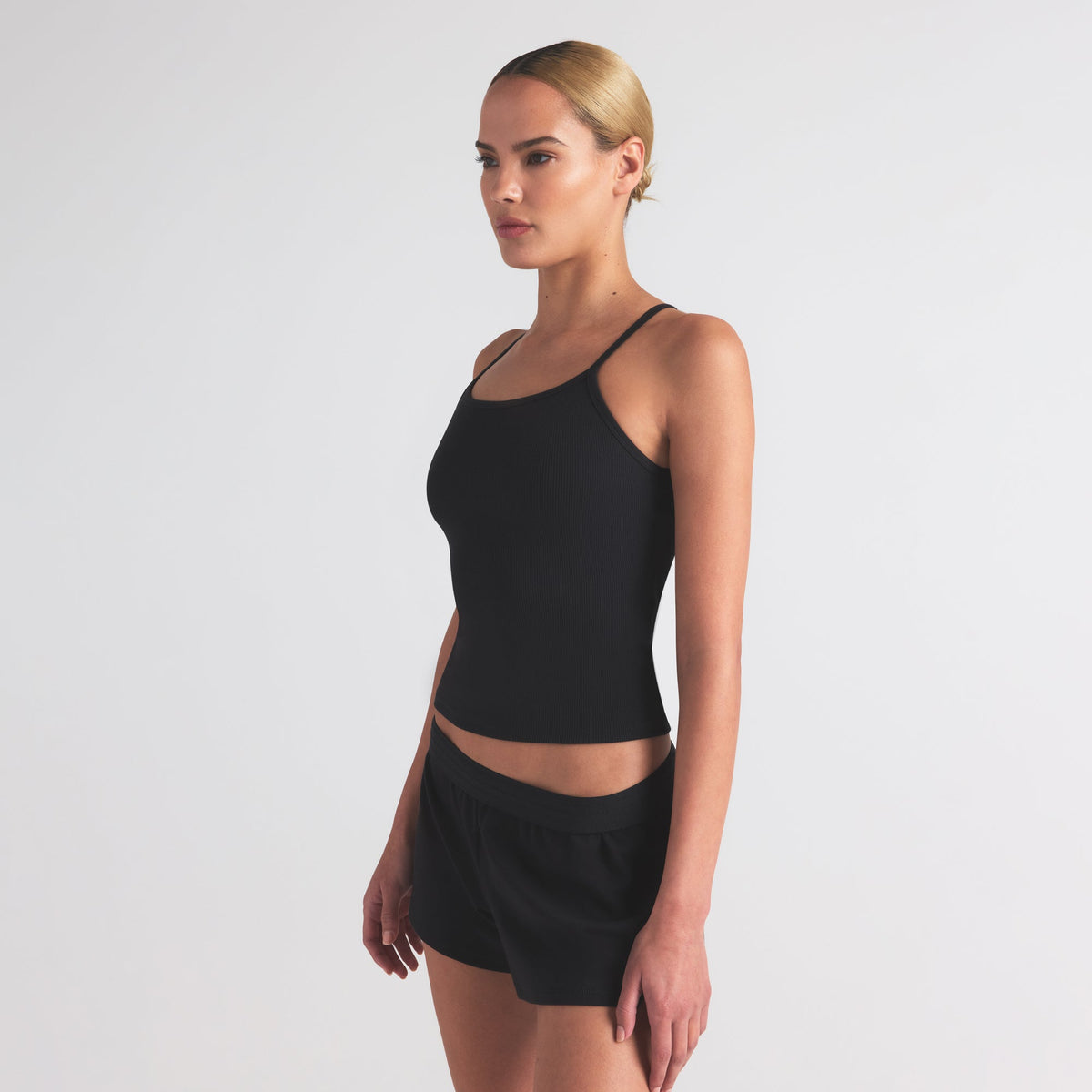 COTTON RIB LONG CAMI | SOOT