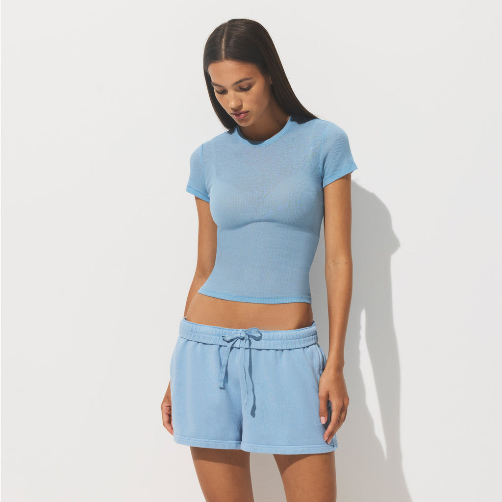 SHEER RIB T-SHIRT | BLUE BELL