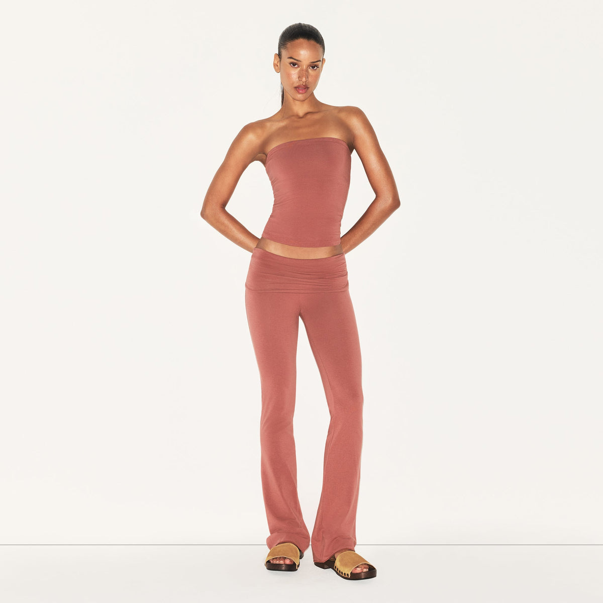 COTTON JERSEY TUBE TOP | REDWOOD